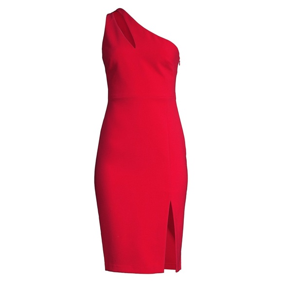 NWT Likely Red One Shoulder Cutout Lisette Dress - Picture 3 of 15